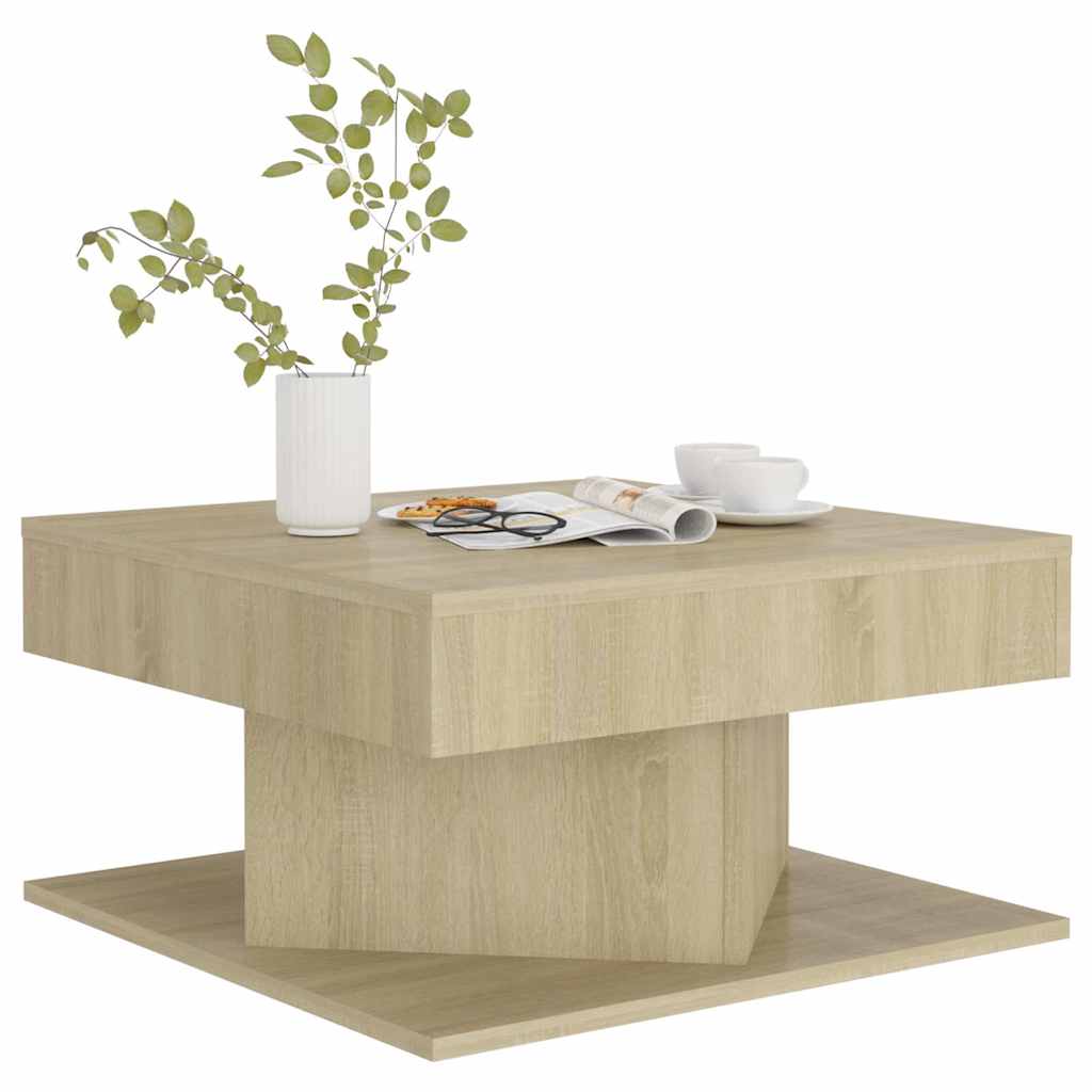 vidaXL Coffee Table Sonoma Oak 57x57x30 cm Engineered Wood 4