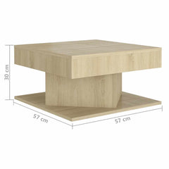 vidaXL Coffee Table Sonoma Oak 57x57x30 cm Engineered Wood 5