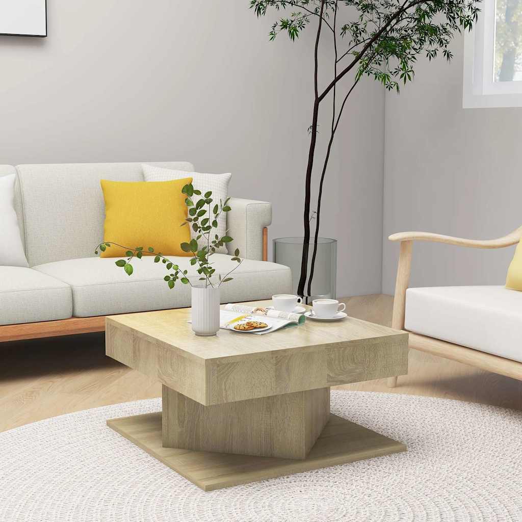 vidaXL Coffee Table Sonoma Oak 57x57x30 cm Engineered Wood 1