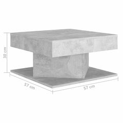 vidaXL Coffee Table Concrete Grey 57x57x30 cm Engineered Wood 5