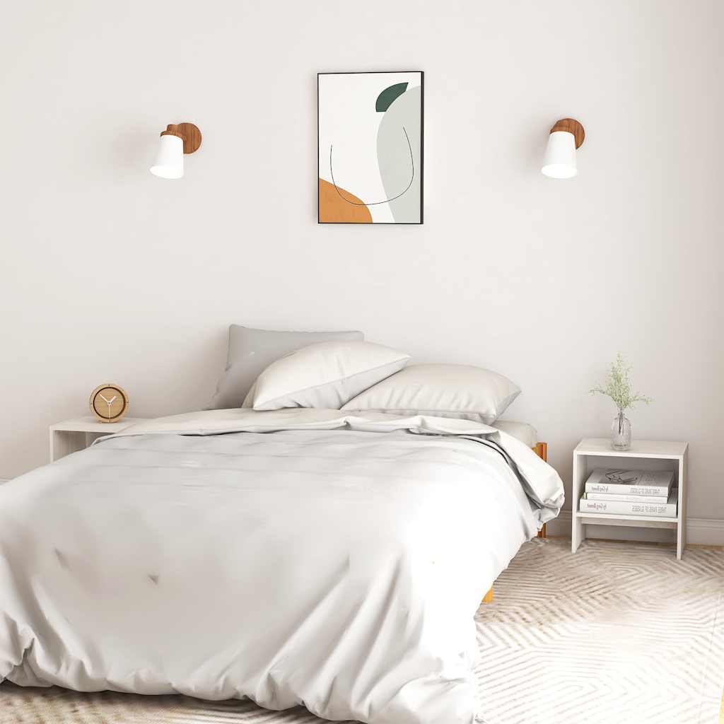 808056 vidaXL Bedside Cabinets 2 pcs White 40x30,5x40 cm Solid Wood Pine 3