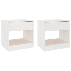 vidaXL Bedside Cabinet | Set of 2 | White | Solid pinewood | Small 2