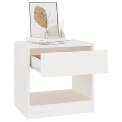 vidaXL Bedside Cabinet | Set of 2 | White | Solid pinewood | Small 4
