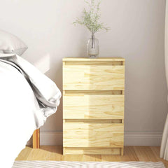 vidaXL Bedside Cabinet 40x29.5x64 cm Solid Wood Pine