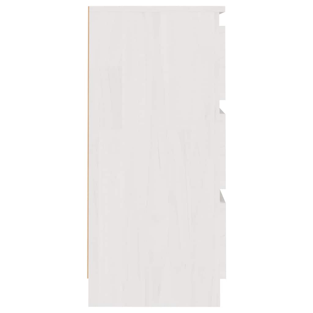 vidaXL Bedside Cabinets 2 pcs White 40x29.5x64 cm Solid Pine Wood 5