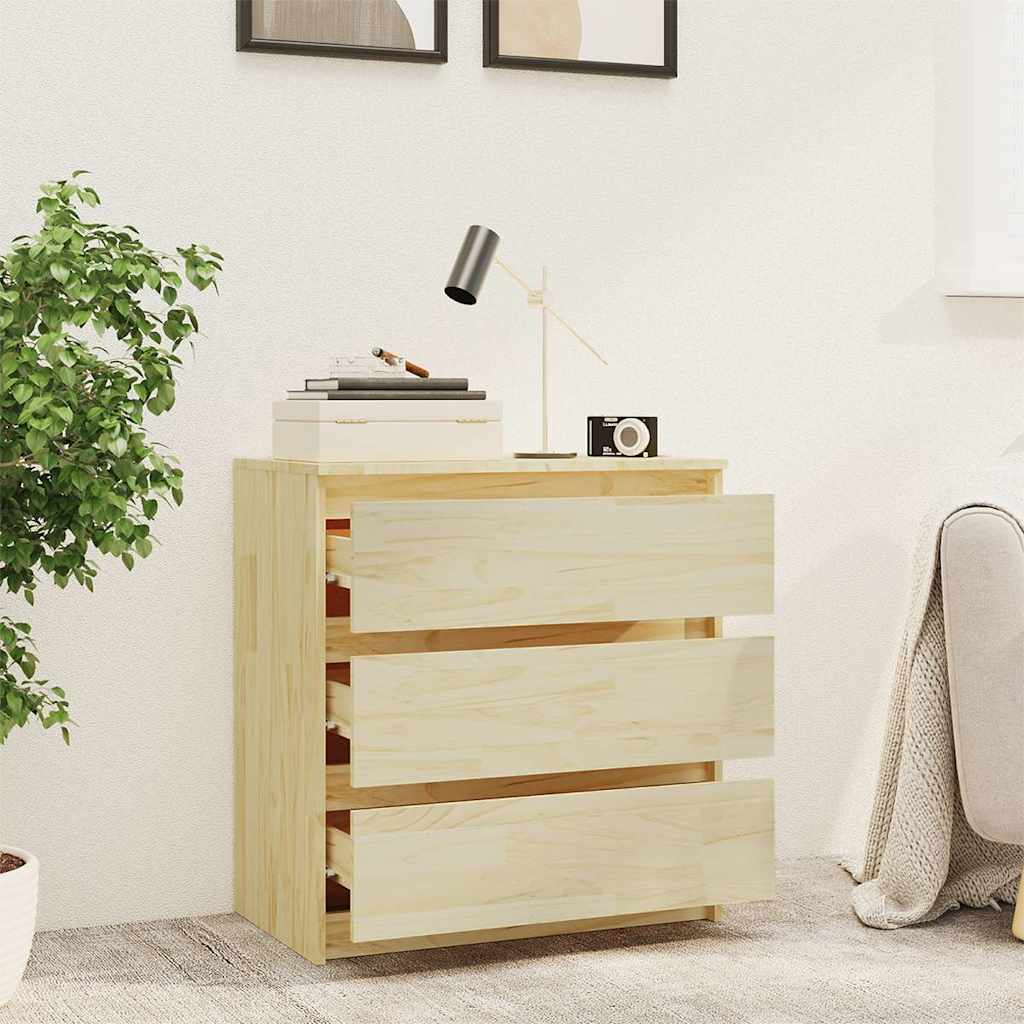 Bedside Cabinet 60x36x64 cm Solid Wood Pine Natural