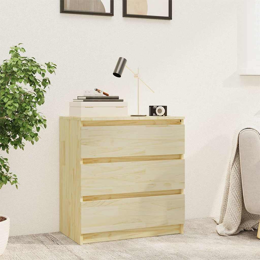 Bedside Cabinet 60x36x64 cm Solid Wood Pine Natural