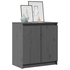 vidaXL Side Cabinet | Grey | Solid Pinewood | Compact | Side Cabinet 4