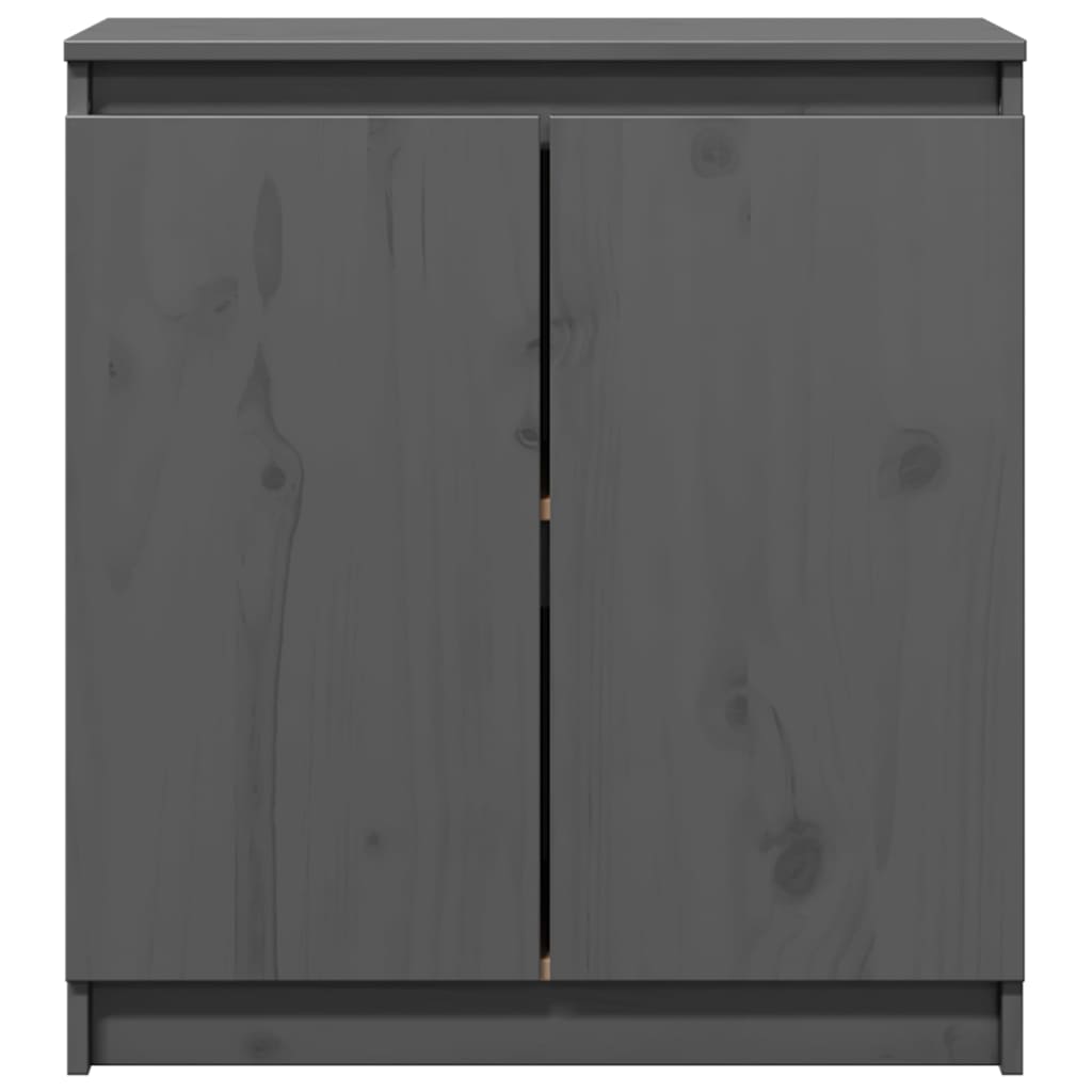 vidaXL Side Cabinet | Grey | Solid Pinewood | Compact | Side Cabinet 5