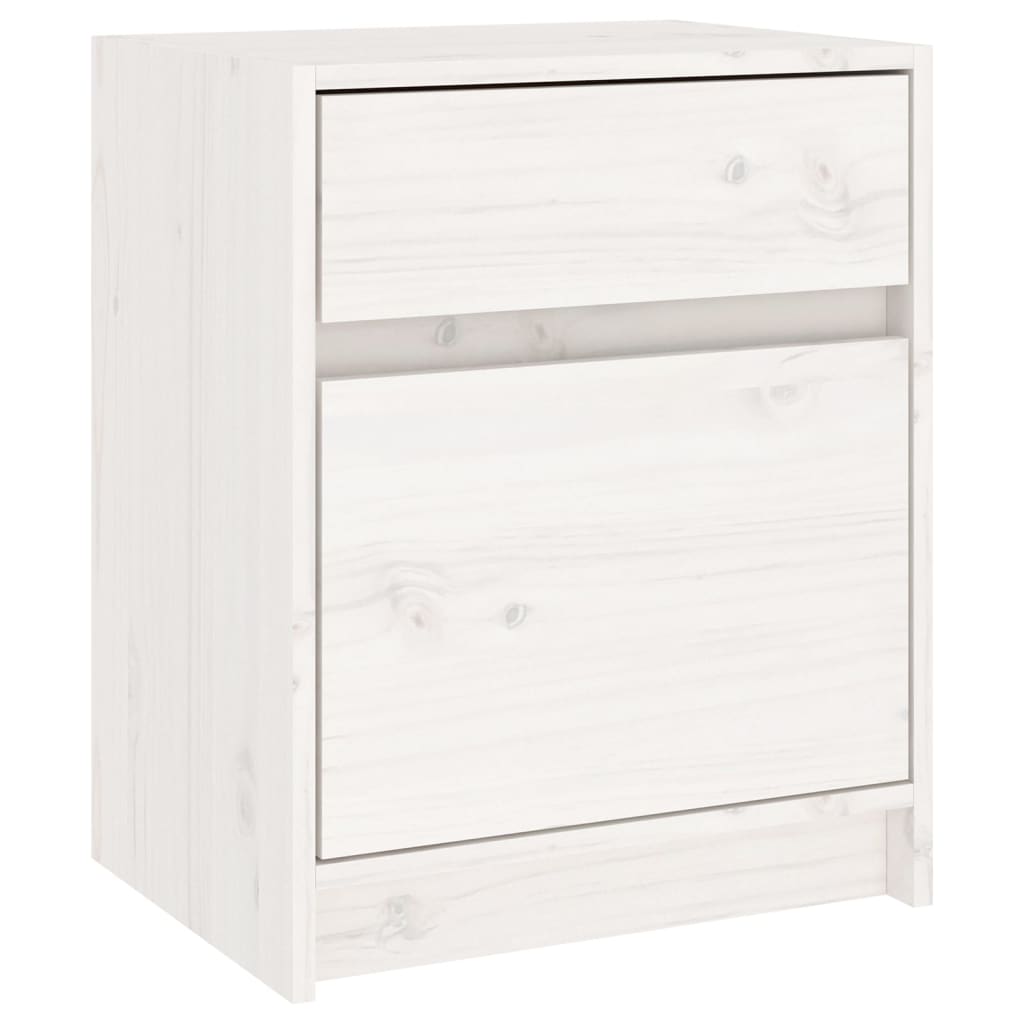 vidaXL Bedside Cabinet | White | Solid pinewood | Medium | Bedside Cabinet 2