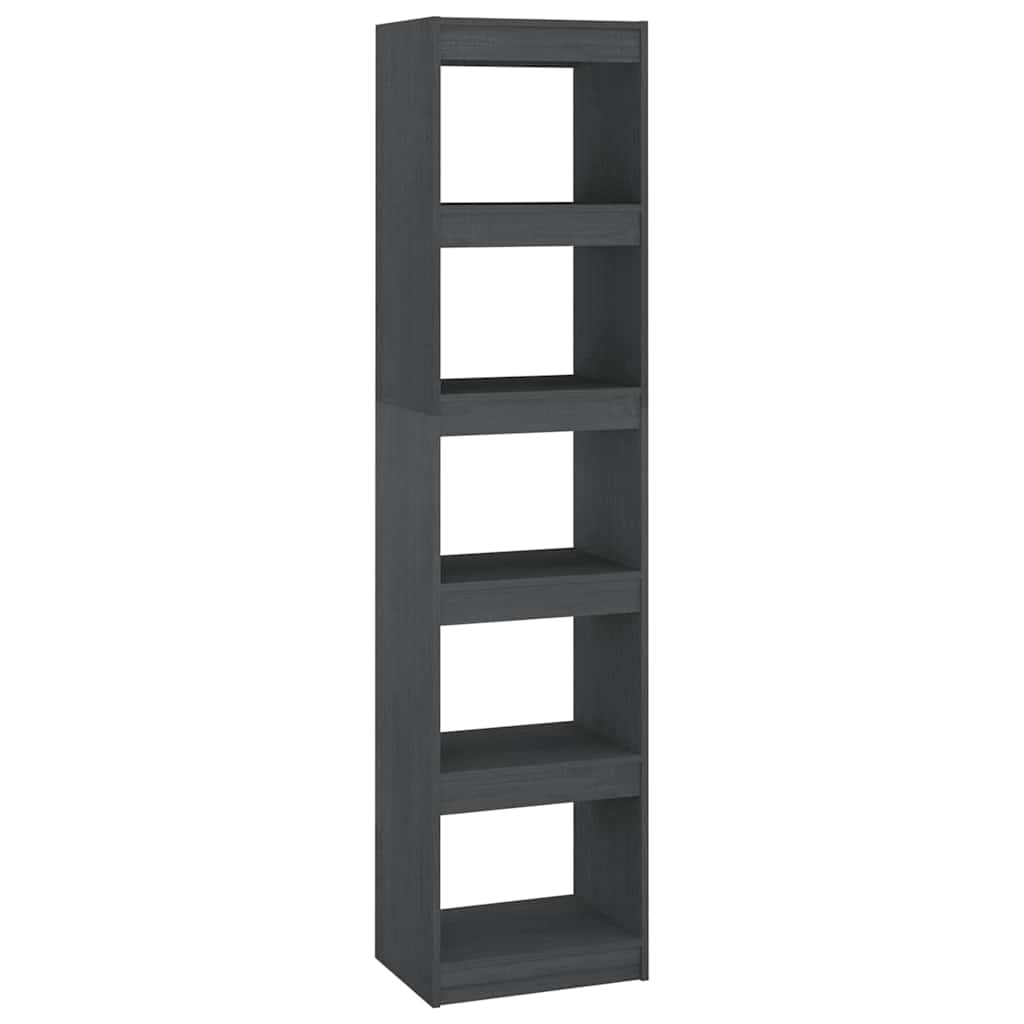 vidaXL Book Cabinet | Grey | Solid Pinewood | Tall and Narrow | Book Cabinet 2