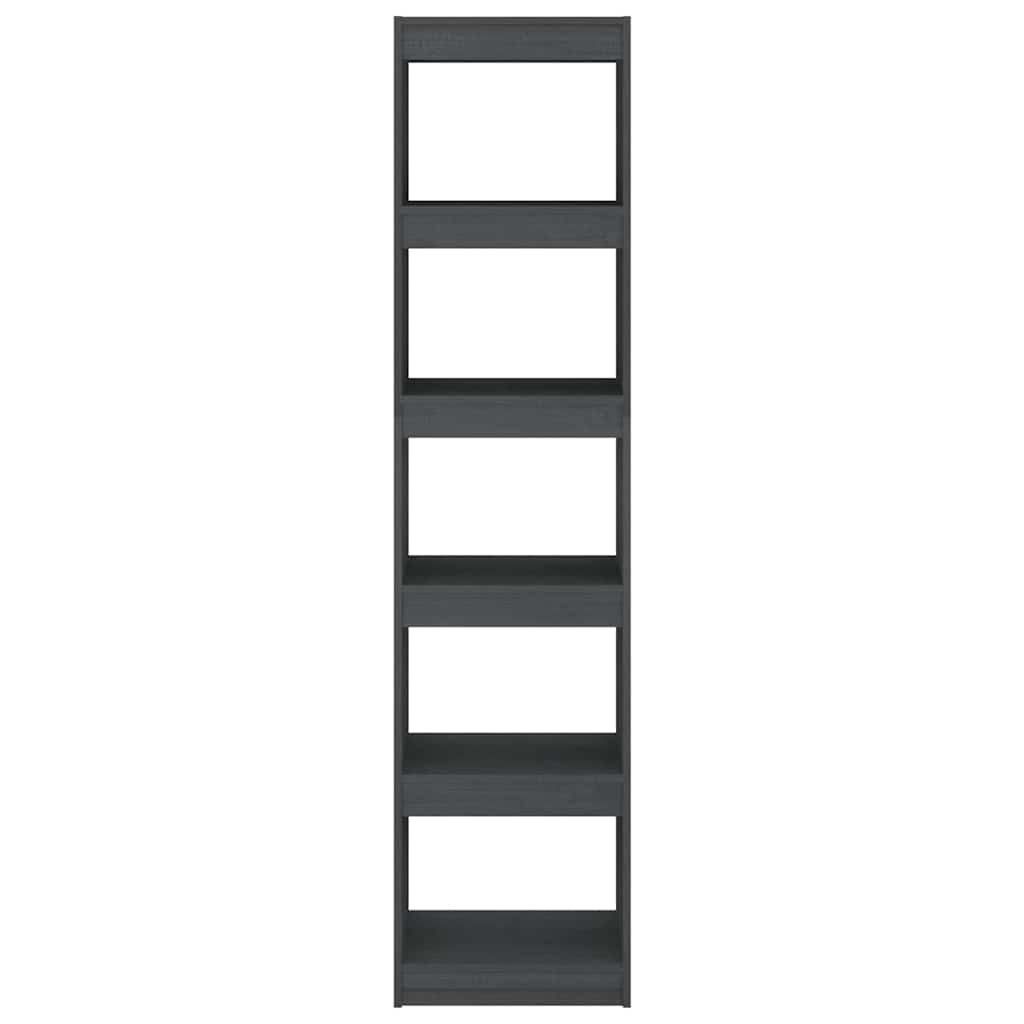 vidaXL Book Cabinet | Grey | Solid Pinewood | Tall and Narrow | Book Cabinet 5