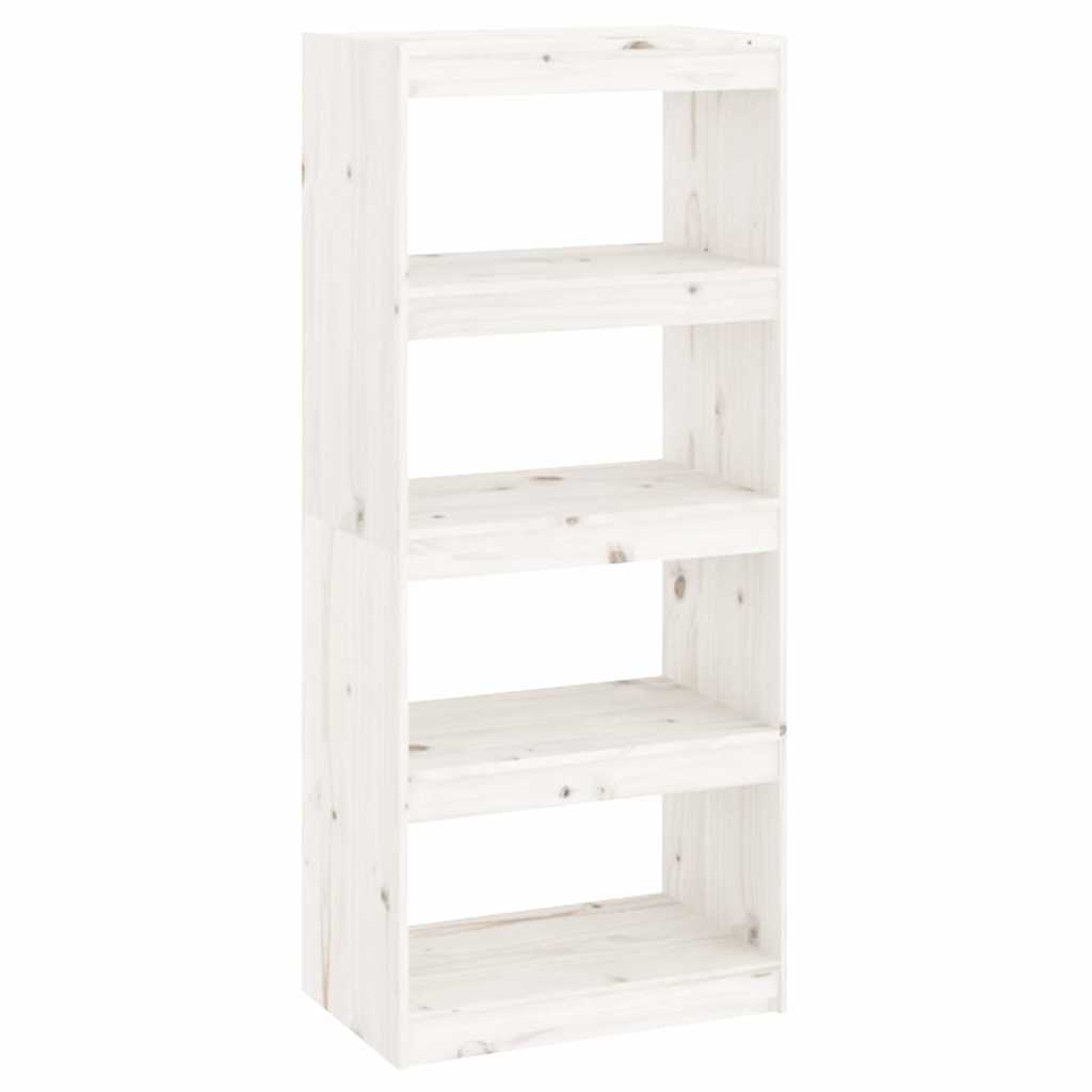 vidaXL Book Cabinet/Room Divider White 60x30x135,5 cm Solid Wood Pine 2