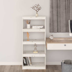 vidaXL Book Cabinet/Room Divider White 60x30x135,5 cm Solid Wood Pine 3