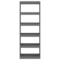 vidaXL Book Cabinet | Grey | Solid Pine Wood | Tall | Book Cabinet | Rectangular 3