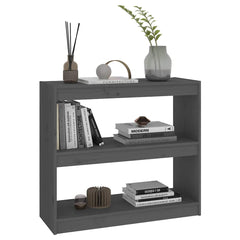 vidaXL Book Cabinet/Room Divider Grey 80x30x71,5 cm Solid Wood Pine 6
