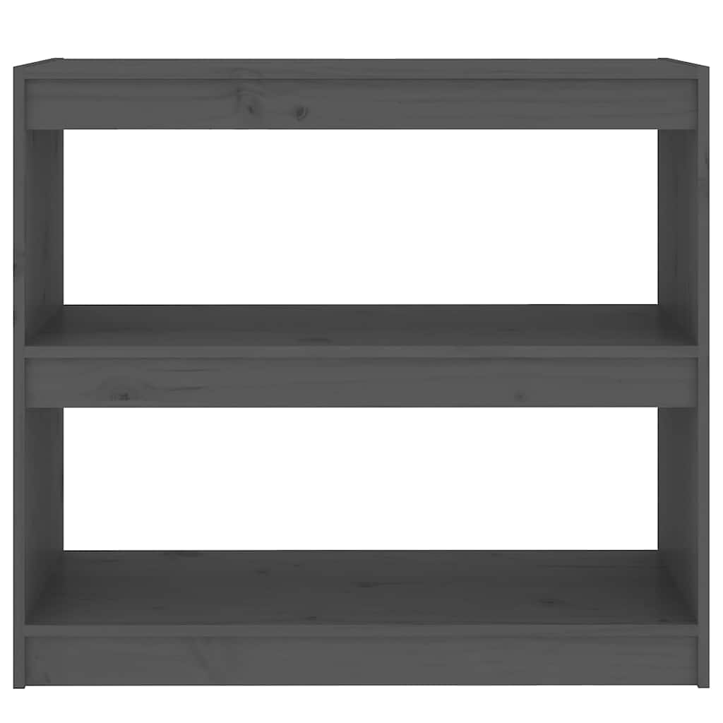vidaXL Book Cabinet/Room Divider Grey 80x30x71,5 cm Solid Wood Pine 4