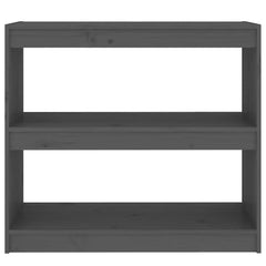vidaXL Book Cabinet/Room Divider Grey 80x30x71,5 cm Solid Wood Pine 4