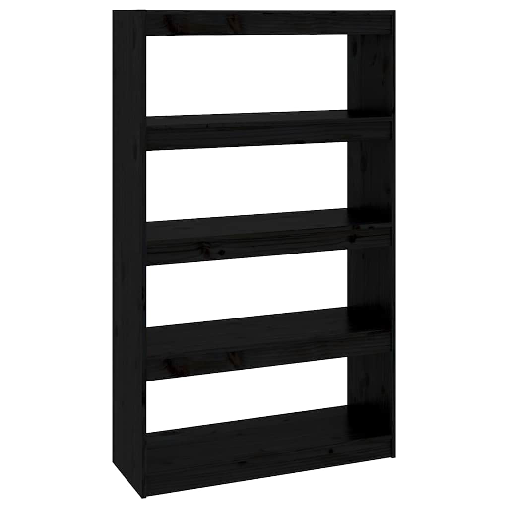 vidaXL Book Cabinet/Room Divider Black 80x30x135,5 cm Solid Wood Pine 2