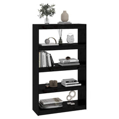 vidaXL Book Cabinet/Room Divider Black 80x30x135,5 cm Solid Wood Pine 6