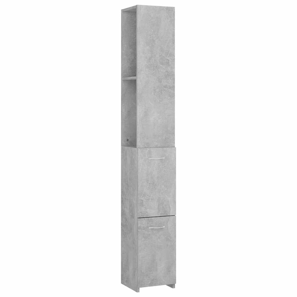 vidaXL Bathroom Cabinet | Concrete grey | Engineered wood | Tall and slim design 2