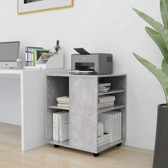 vidaXL Rolling Cabinet Concrete Grey 60x53x72 cm Engineered Wood 3