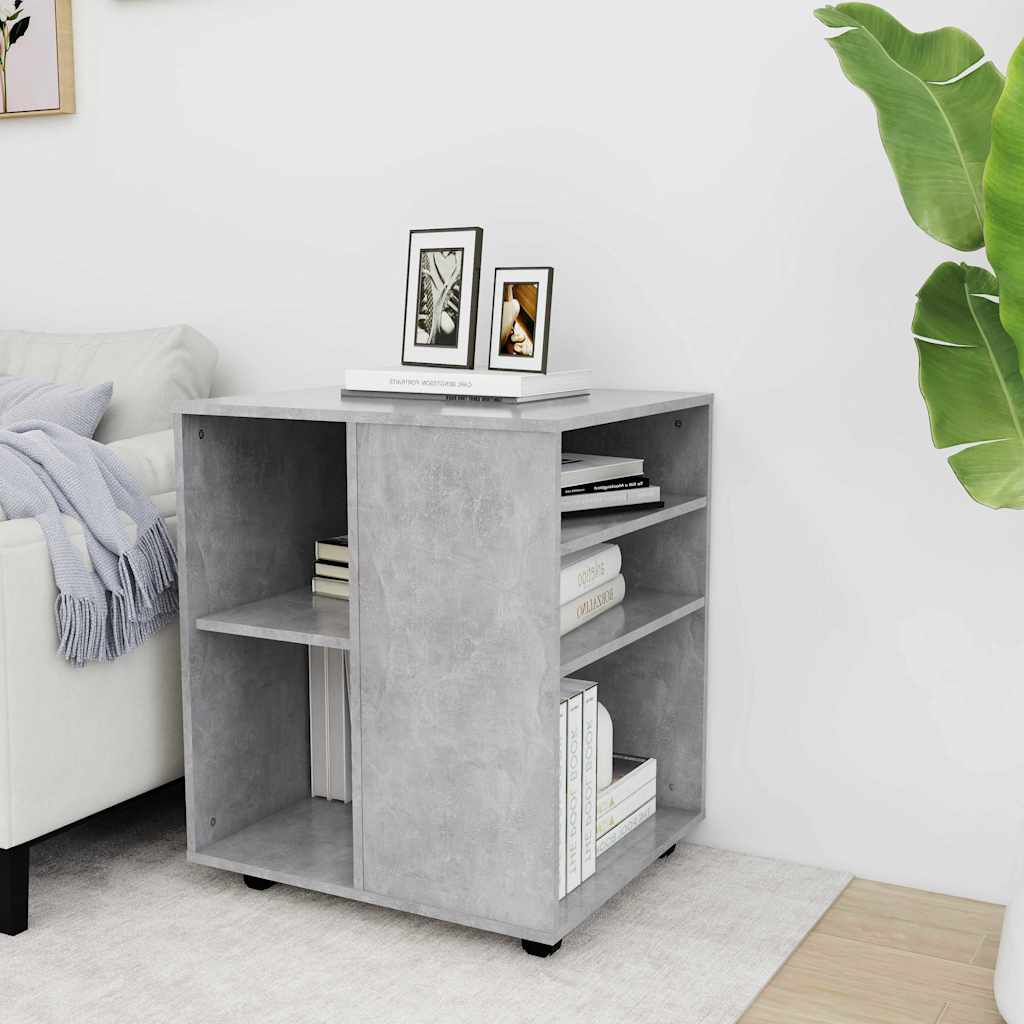 vidaXL Rolling Cabinet Concrete Grey 60x53x72 cm Engineered Wood 1