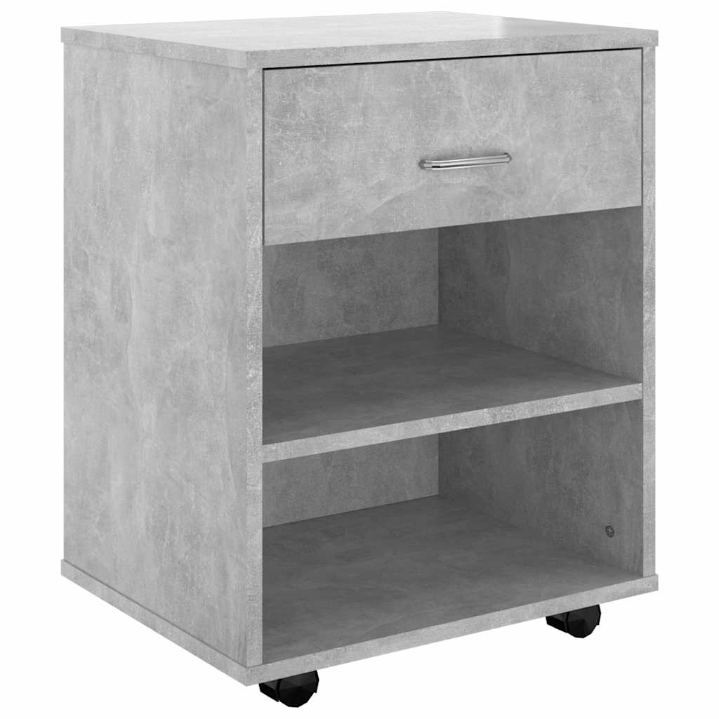 vidaXL Rolling Cabinet Concrete Grey 46x36x59 cm Engineered Wood 2