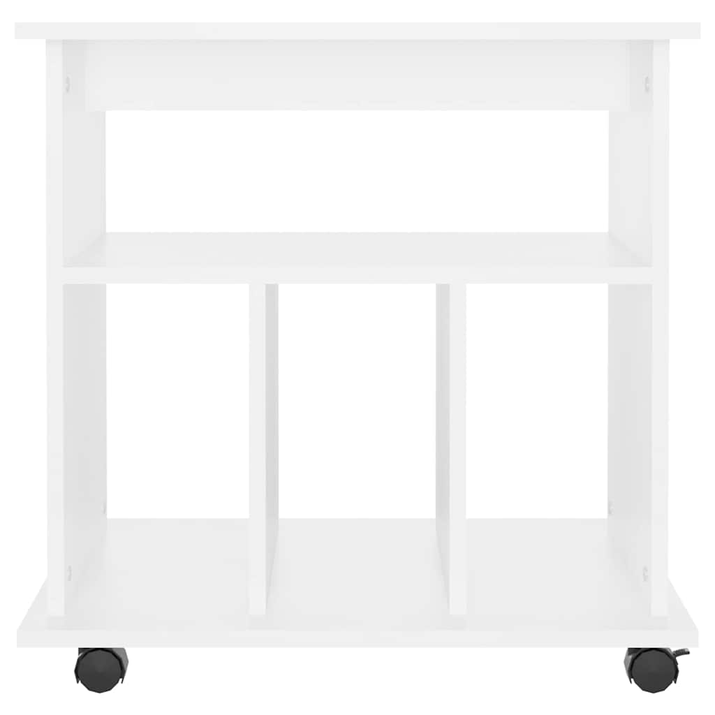 vidaXL Rolling Cabinet White 60x45x60 cm Engineered Wood 4