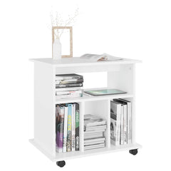 vidaXL Rolling Cabinet White 60x45x60 cm Engineered Wood 6