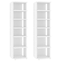 vidaXL Shoe Cabinet | Set of 2 | White | Engineered Wood | Compact 2