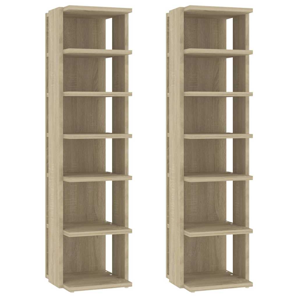 vidaXL Shoe Cabinet | Set of 2 | Sonoma oak | Engineered wood | Medium | Storage 2