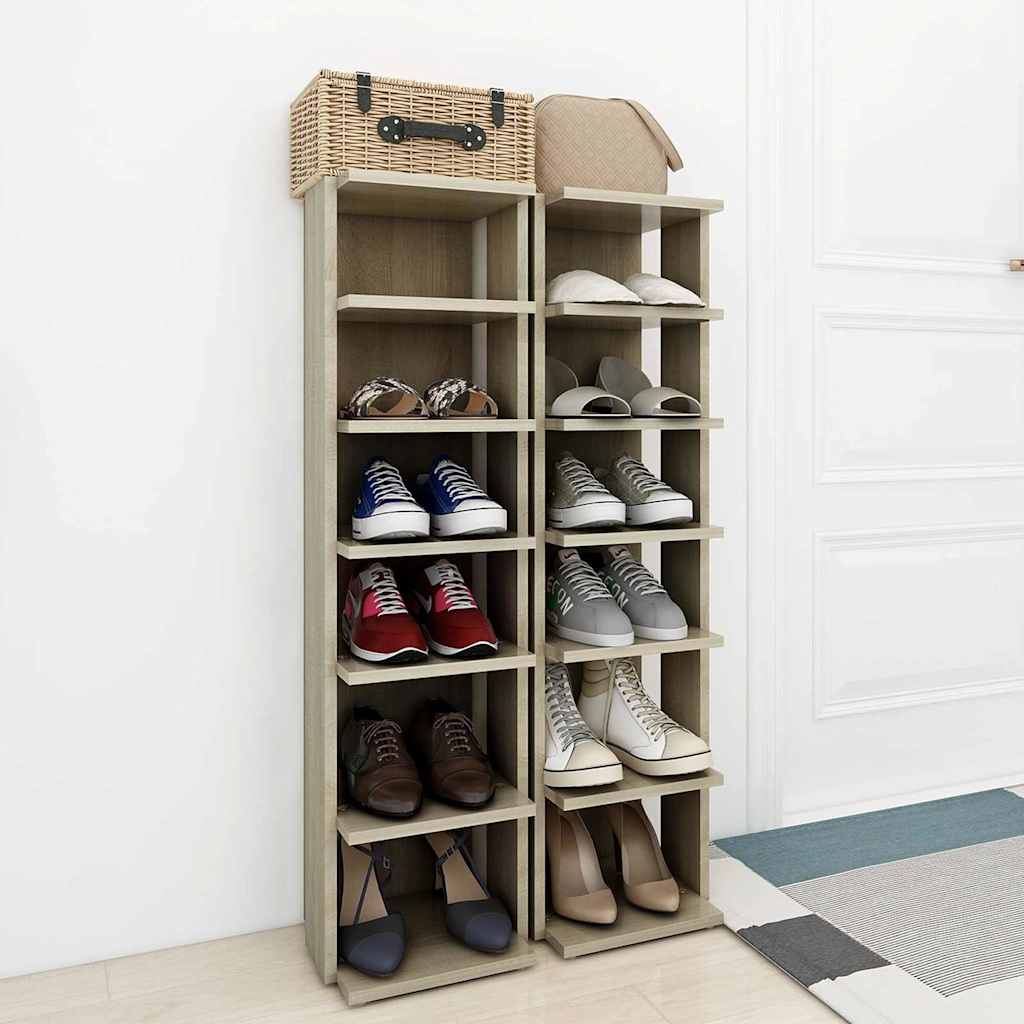 vidaXL Shoe Cabinet | Set of 2 | Sonoma oak | Engineered wood | Medium | Storage 3