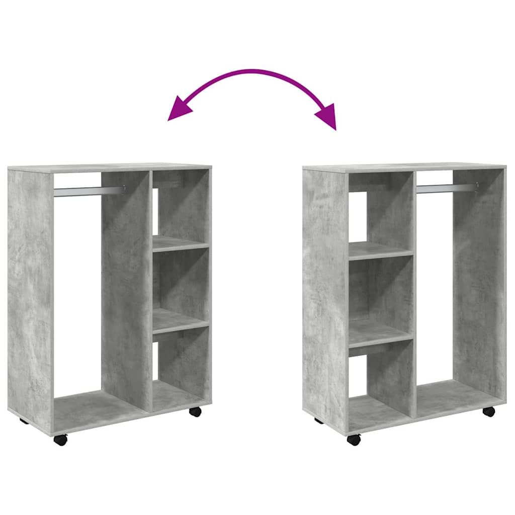 vidaXL Wardrobe | Concrete grey | Engineered wood | Medium | Rollable 6