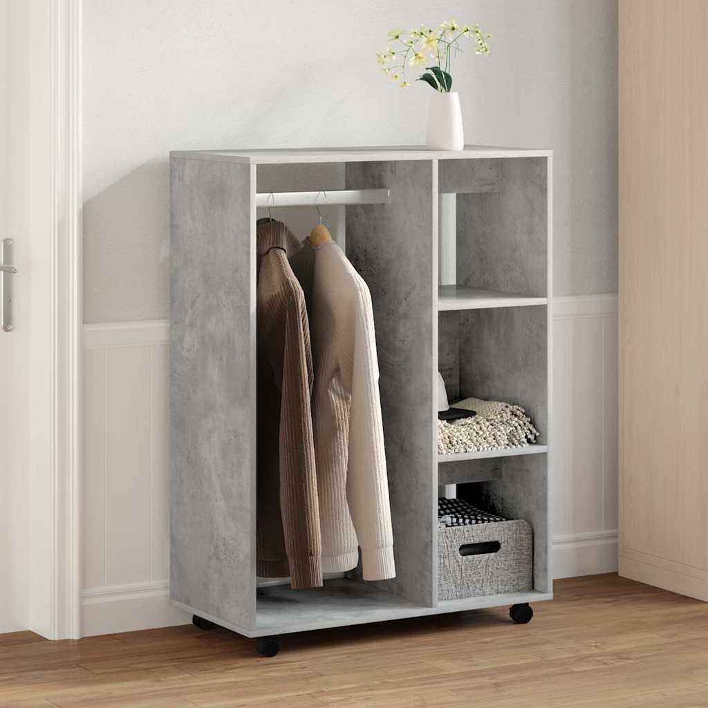 vidaXL Wardrobe | Concrete grey | Engineered wood | Medium | Rollable 1