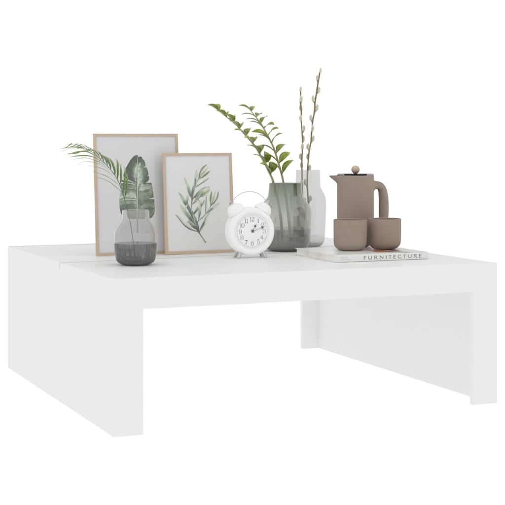 vidaXL Coffee Table | White | Engineered wood | 100 x 100 cm | Modern 4