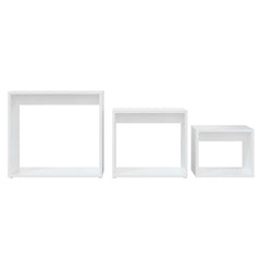 vidaXL Nesting Table | Set of 3 | White | Engineered wood | Small | Stackable 6