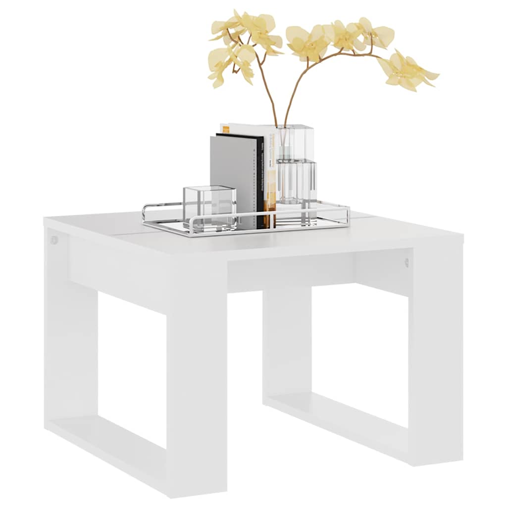 808621 vidaXL Side Table White 50x50x35 cm Engineered Wood 6