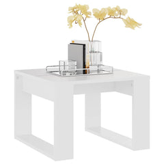 808621 vidaXL Side Table White 50x50x35 cm Engineered Wood 6