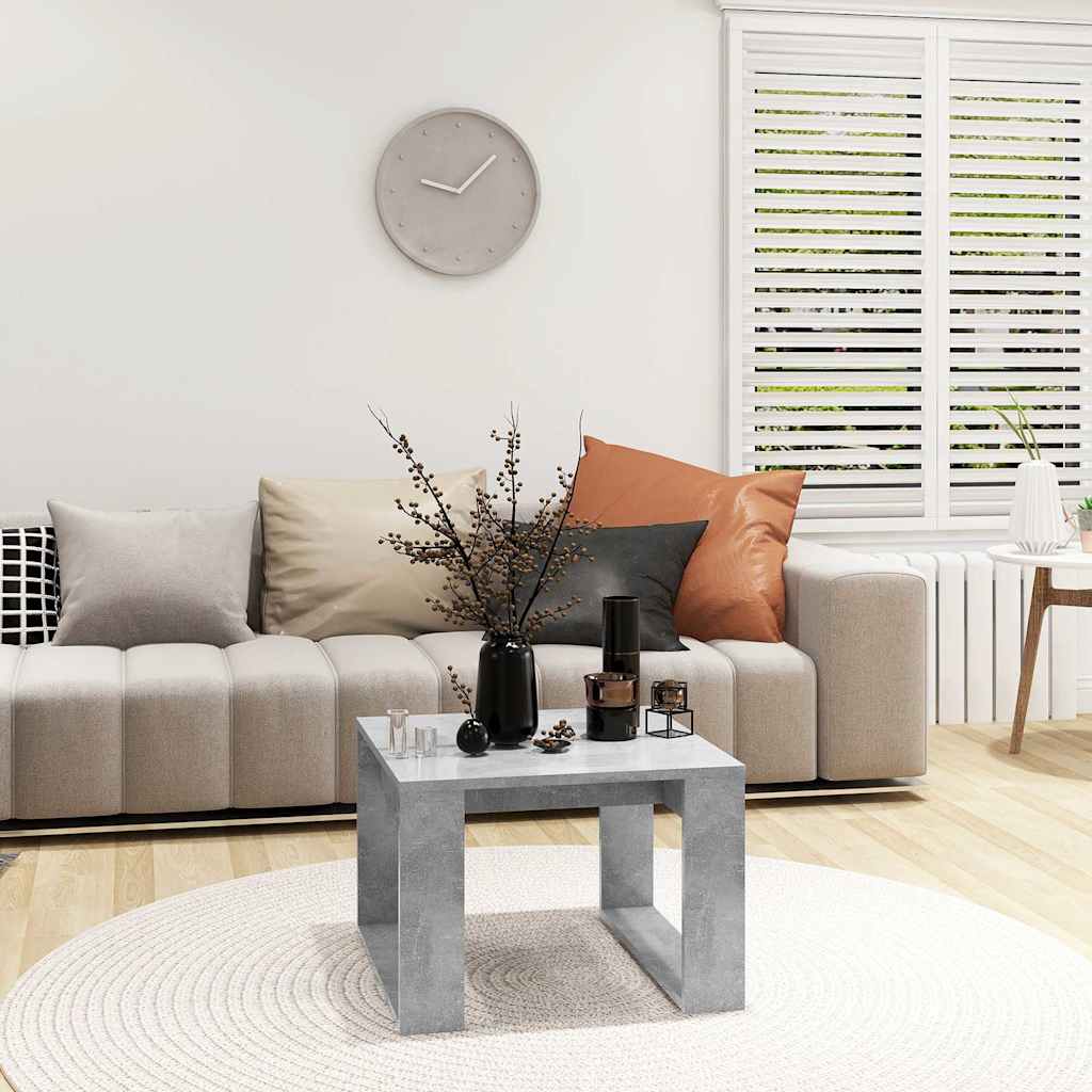 808625 vidaXL Side Table Concrete Grey 50x50x35 cm Engineered Wood 3