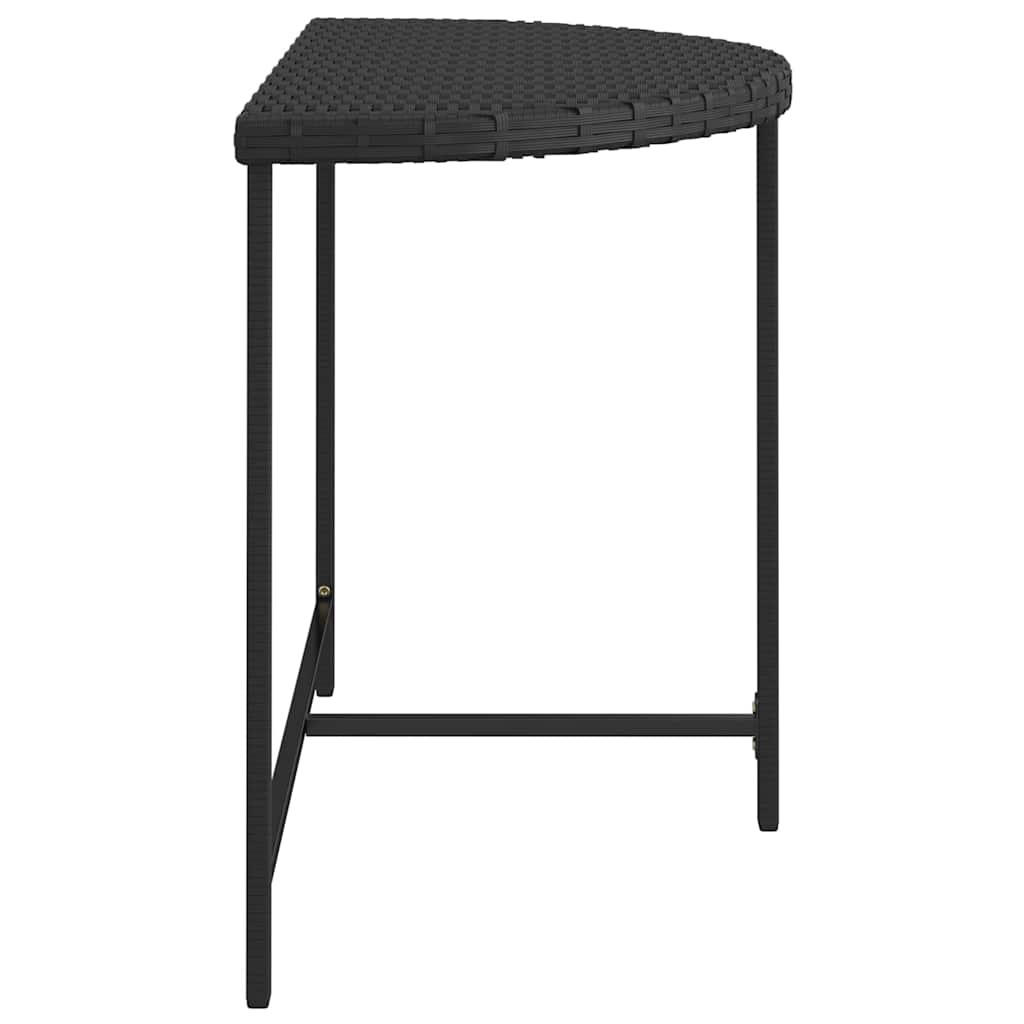 vidaXL Garden Table | Black | Poly rattan, Powder-coated steel | 100x50 cm 5