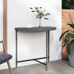 Garden Table Poly Rattan Grey 80 x 50 x 75 cm