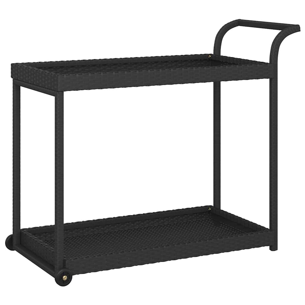vidaXL Bar Cart Black 100x45x83 cm Poly Rattan 2