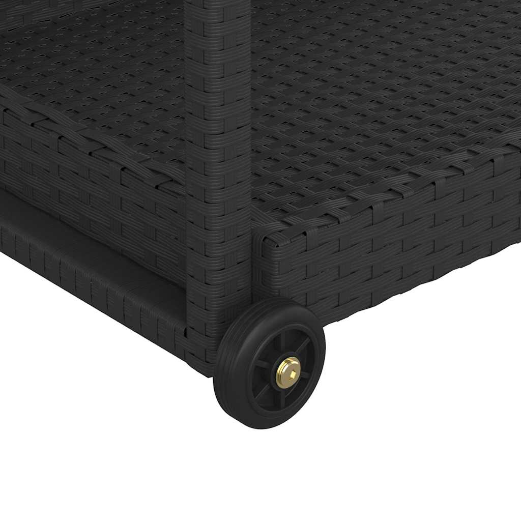 vidaXL Bar Cart Black 100x45x83 cm Poly Rattan 5