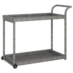 Bar Cart 100x45x83 cm Poly Rattan Grey