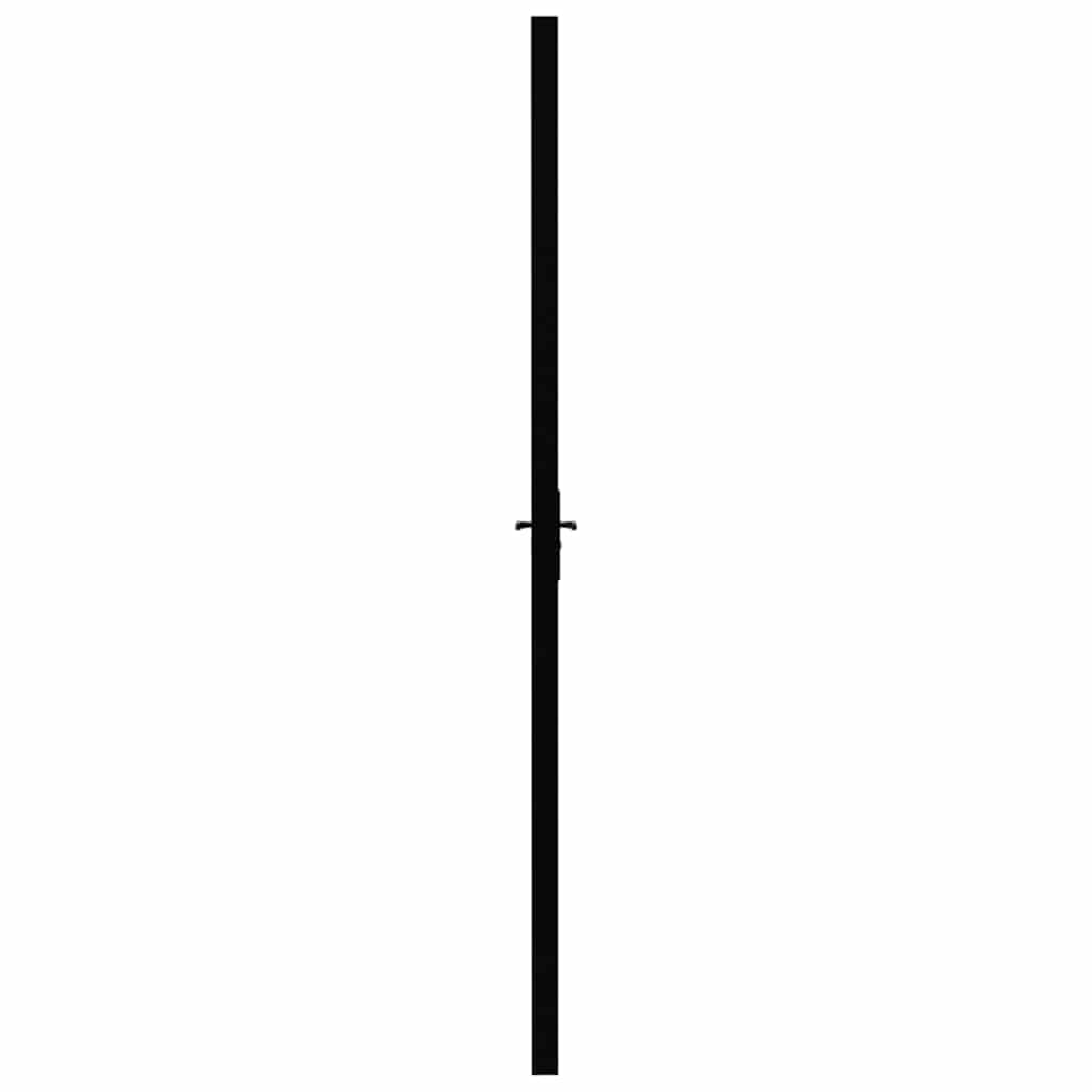 Interior Door ESG Glass and Aluminium Black Black and transparent 83 x 201.5 cm 2 horizontal bars