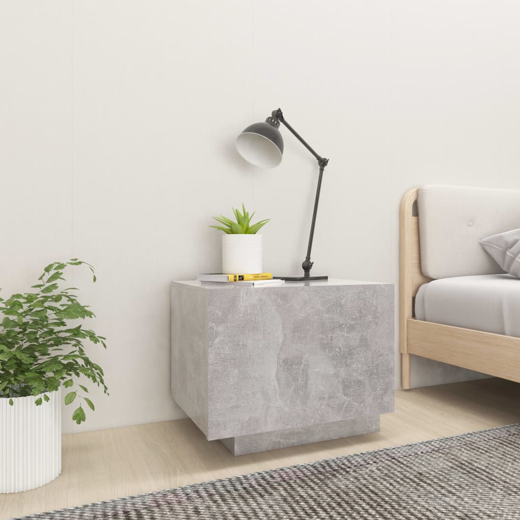 vidaXL Bedside Cabinet | Concrete Grey | Engineered Wood | Compact 3