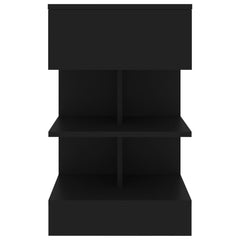 808650 vidaXL Bedside Cabinet Black 40x35x65 cm Engineered Wood 4
