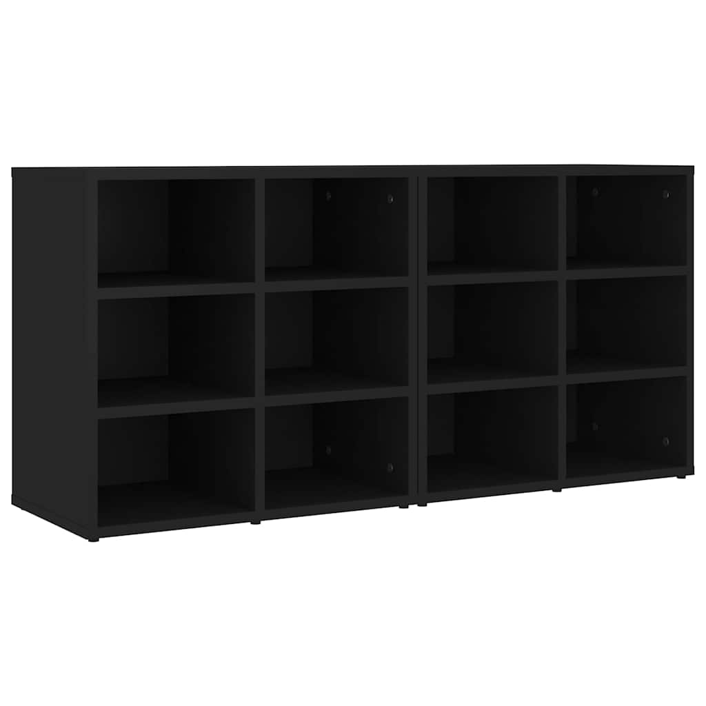 vidaXL Shoe Cabinets 2 pcs Black 52,5x30x50 cm 2