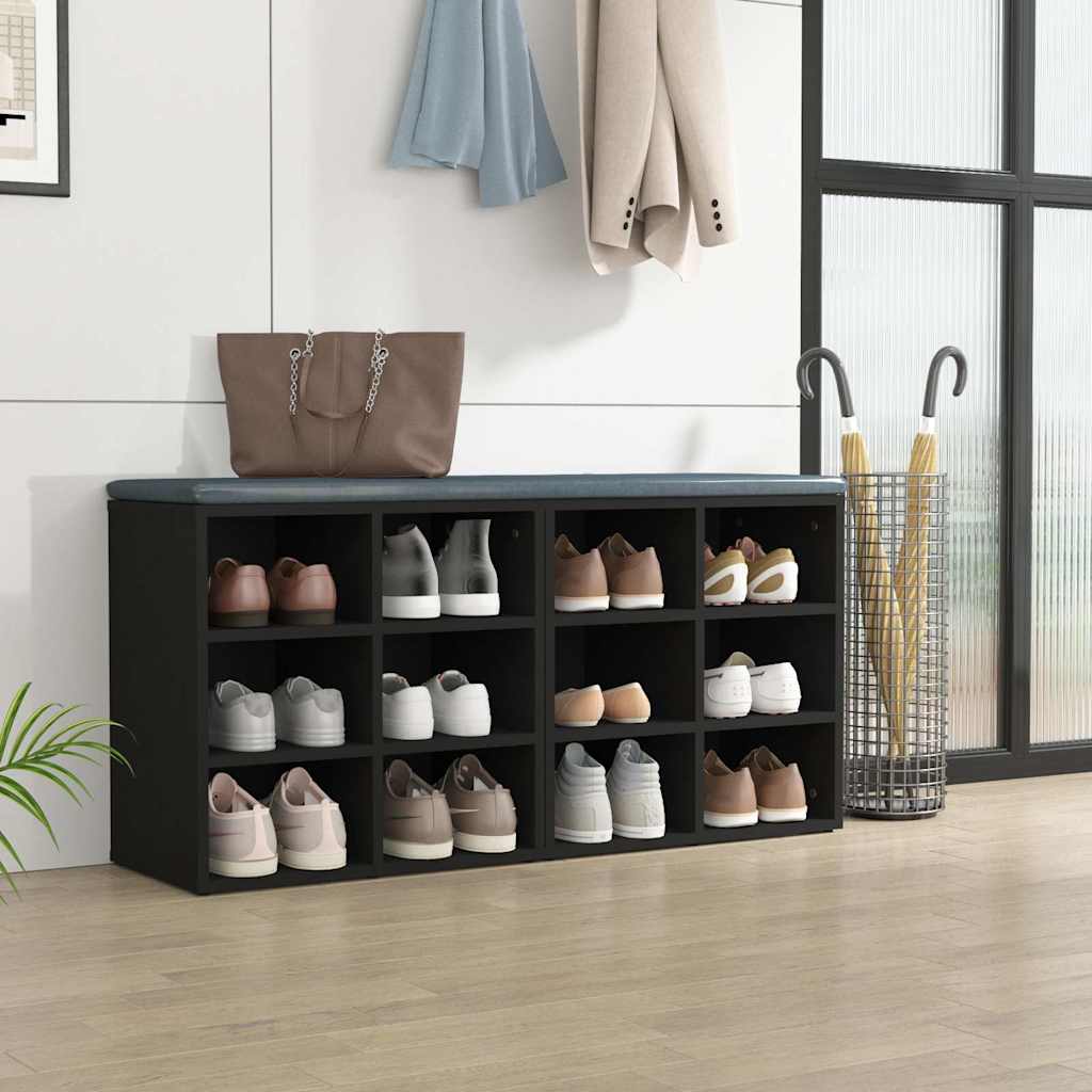 vidaXL Shoe Cabinets 2 pcs Black 52,5x30x50 cm 3